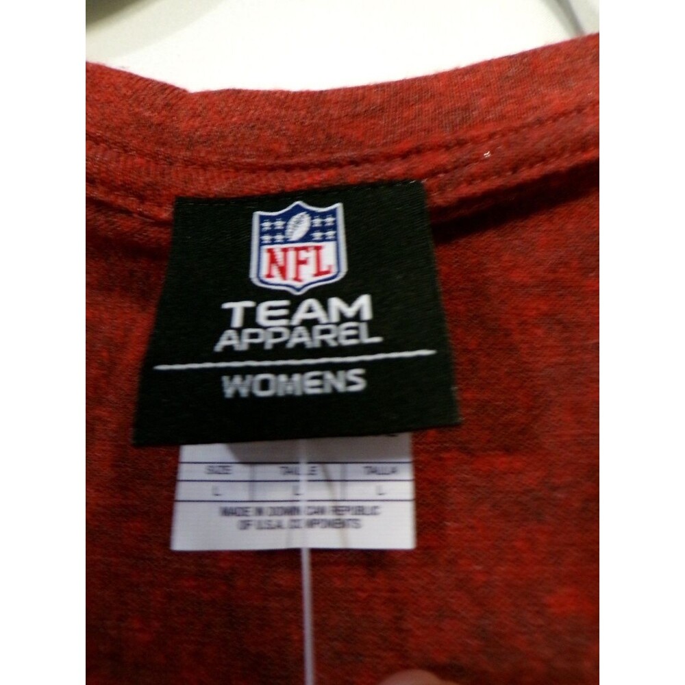 Team Apparel Women's Giants Red Scoop Neck T-Shirt L - Picture 2 of 3